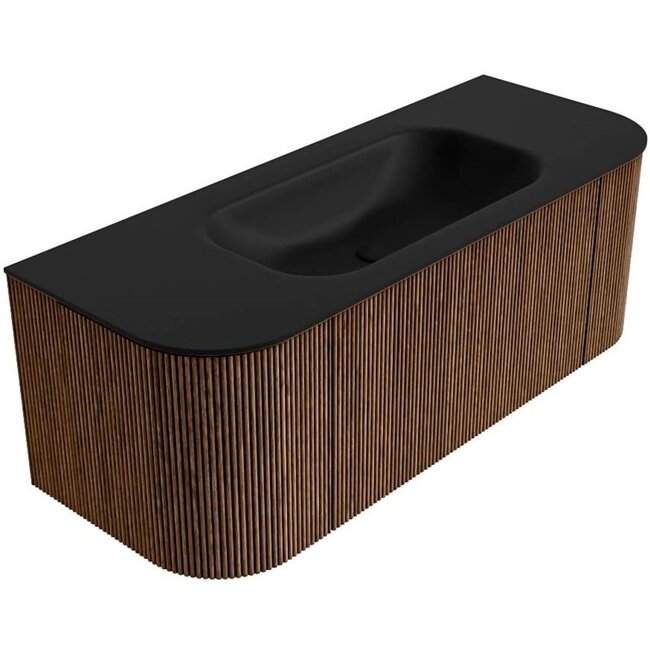 MONDIAZ KURVE badkamermeubel met wastafel 120cm  - walnut