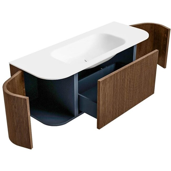MONDIAZ KURVE badkamermeubel met wastafel 120cm  - walnut