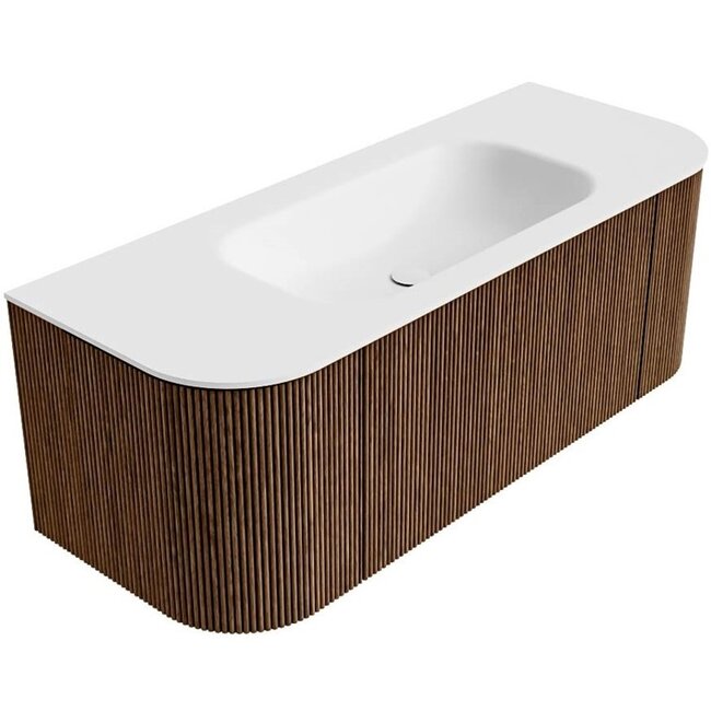 MONDIAZ KURVE badkamermeubel met wastafel 120cm  - walnut