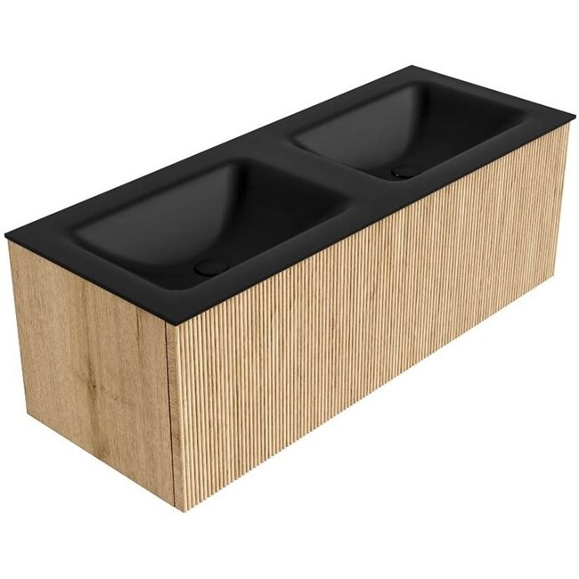 MONDIAZ KURVE badmeubel hout met wastafel 120cm - rechthoek - oak