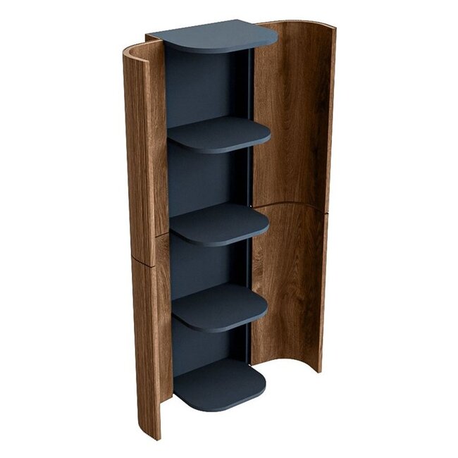 MONDIAZ KURVE-eikenhout kolomkast 160cm, 4 deuren walnoot kleur