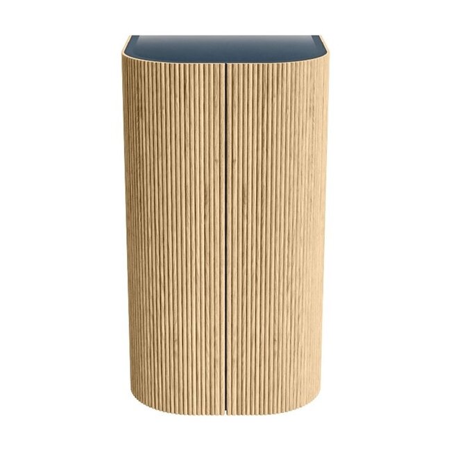 MONDIAZ KURVE-eikenhout ronde kolomkast 80cm 2 deuren