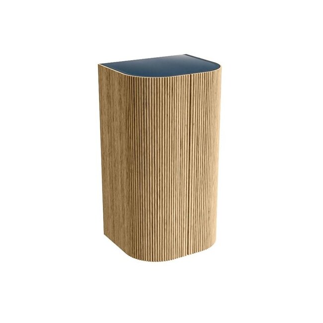 MONDIAZ KURVE-eikenhout ronde kolomkast 80cm 2 deuren