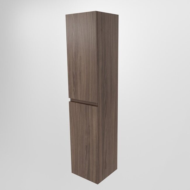 MONDIAZ AIVY badkamer kolomkast walnoot kleur hangend 160cm hoog - Mocha