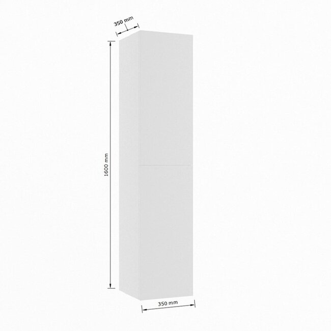 MONDIAZ Beam walnoot kleur kolomkast 160cm 2 push-to-open deuren hangend 160cm hoog
