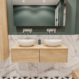 MONDIAZ eiken  houtlook badkamermeubel 120cm 2 lades