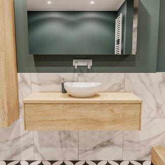MONDIAZ badkamermeubel  hout look 120cm met waskom