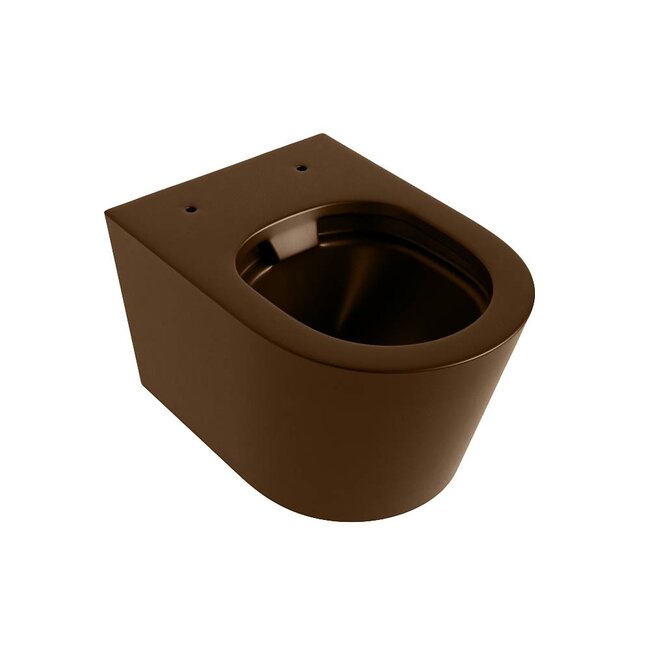 MONDIAZ LAVIE Wandcloset Rimless / Rimfree Diepspoel Keramiek 36x36x53-Bruin