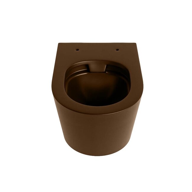 MONDIAZ LAVIE Wandcloset Rimless / Rimfree Diepspoel Keramiek 36x36x53-Bruin