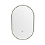 MONDIAZ GLOW spiegel ovaal met LED verlichting rondom. & inclusief bewegingsensor - in kleur Legergroen - 90 x45 x2,8 cm