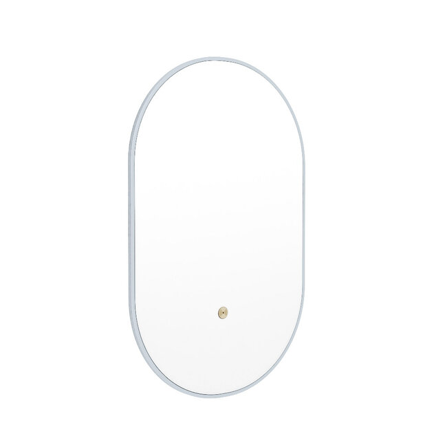 MONDIAZ GLOW spiegel ovaal met LED verlichting rondom. & inclusief bewegingsensor - in kleur Licht grijs - 90 x45 x2,8 cm