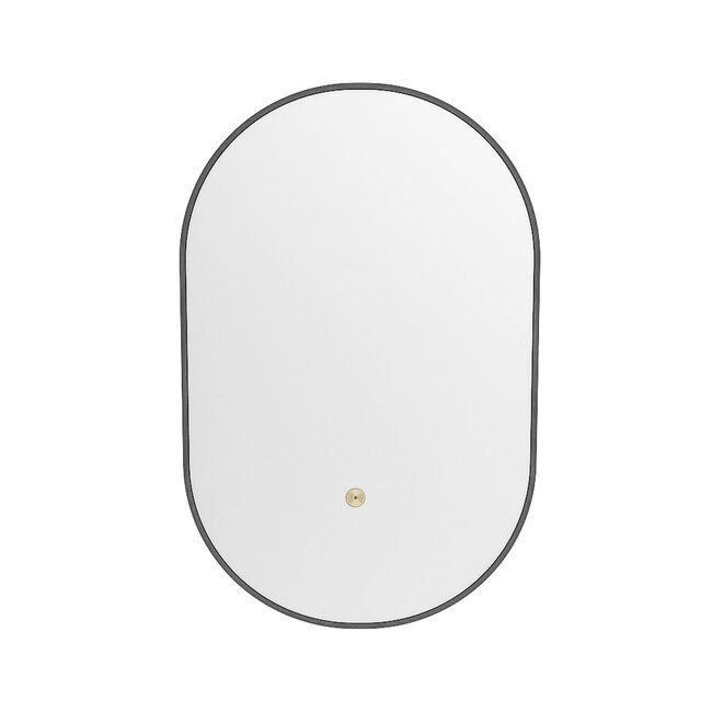 MONDIAZ GLOW spiegel ovaal met LED verlichting rondom. & inclusief bewegingsensor - in kleur Antraciet - 90 x45 x2,8 cm