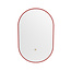 MONDIAZ GLOW spiegel ovaal met LED verlichting rondom. & inclusief bewegingsensor - in kleur Rood - 90 x45 x2,8 cm