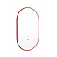 MONDIAZ GLOW spiegel ovaal met LED verlichting rondom. & inclusief bewegingsensor - in kleur Rood - 90 x45 x2,8 cm