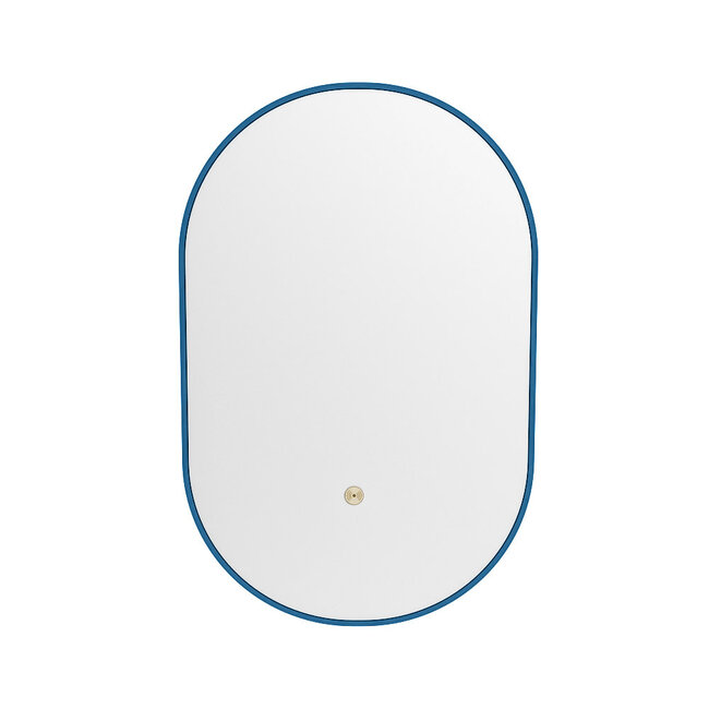 MONDIAZ GLOW spiegel ovaal met LED verlichting rondom. & inclusief bewegingsensor - in kleur Blauw - 90 x45 x2,8 cm