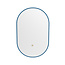 MONDIAZ GLOW spiegel ovaal met LED verlichting rondom. & inclusief bewegingsensor - in kleur Blauw - 90 x45 x2,8 cm
