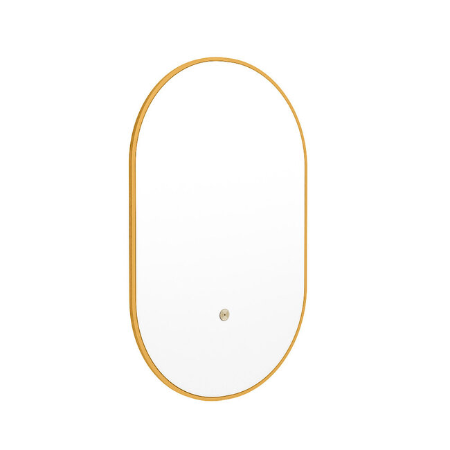 MONDIAZ GLOW spiegel ovaal met LED verlichting rondom. & inclusief bewegingsensor - in kleur Geel - 90 x45 x2,8 cm