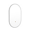 MONDIAZ GLOW spiegel ovaal met LED verlichting rondom. & inclusief bewegingsensor - in kleur Zilver - 90 x45 x2,8 cm