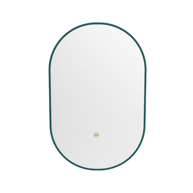 MONDIAZ GLOW spiegel ovaal met LED verlichting rondom. & inclusief bewegingsensor - in kleur Turquoise - 90 x45 x2,8 cm