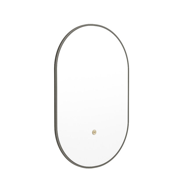MONDIAZ GLOW spiegel ovaal met LED verlichting rondom. & inclusief bewegingsensor - in kleur Taupe - 90 x45 x2,8 cm
