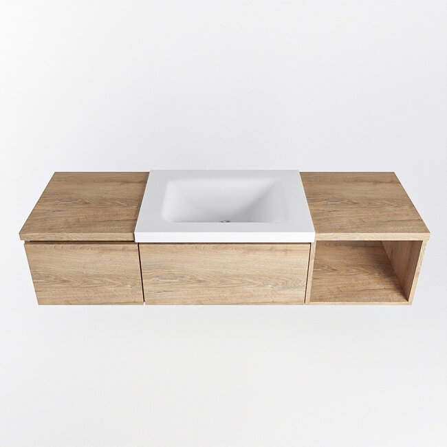 MONDIAZ   badkamermeubel met wastafel 140cm. 2 lades en open module