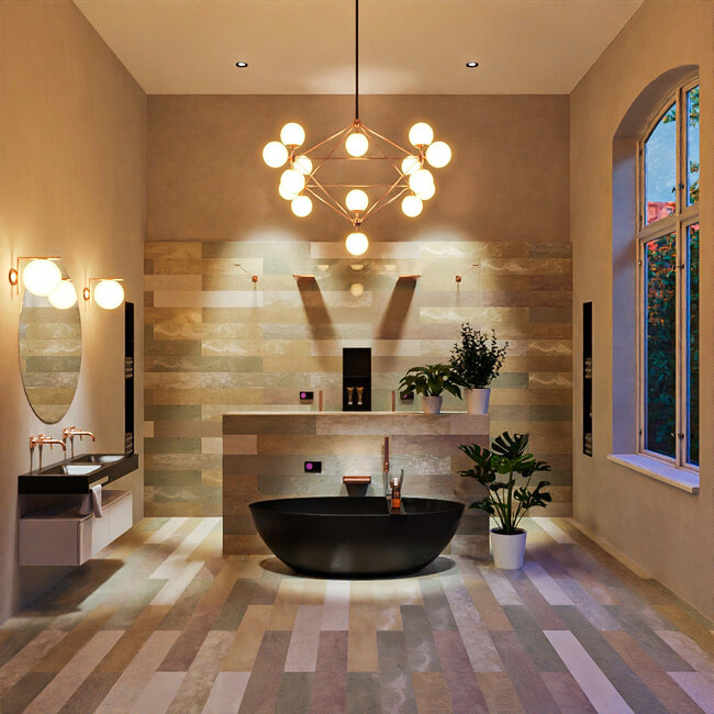 MONDIAZ  FLOAT vrijstaand bad ovaal 170x80cm twee personen - zwart