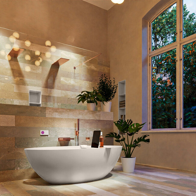 MONDIAZ  FLOAT vrijstaand bad 170x80cm linen