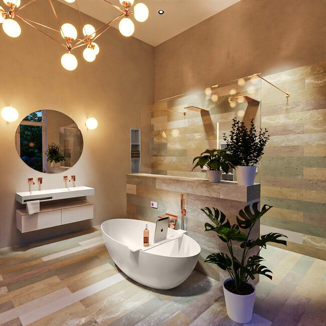 MONDIAZ  FLOAT vrijstaand bad 170x80cm linen