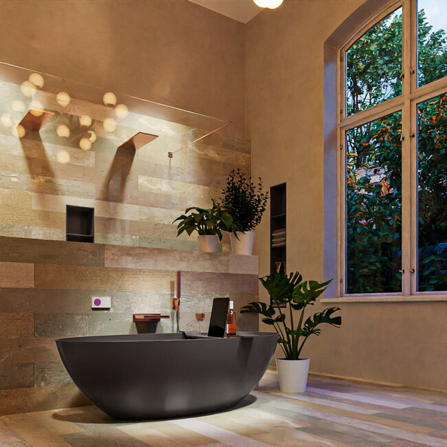 MONDIAZ  FLOAT vrijstaand bad 170x80cm antraciet