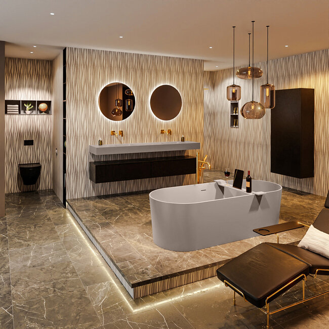 MONDIAZ NOBLE Vrijstaand Bad voor Twee Personen  smoke