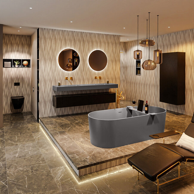 MONDIAZ  NOBLE vrijstaand bad 180x75cm  antraciet