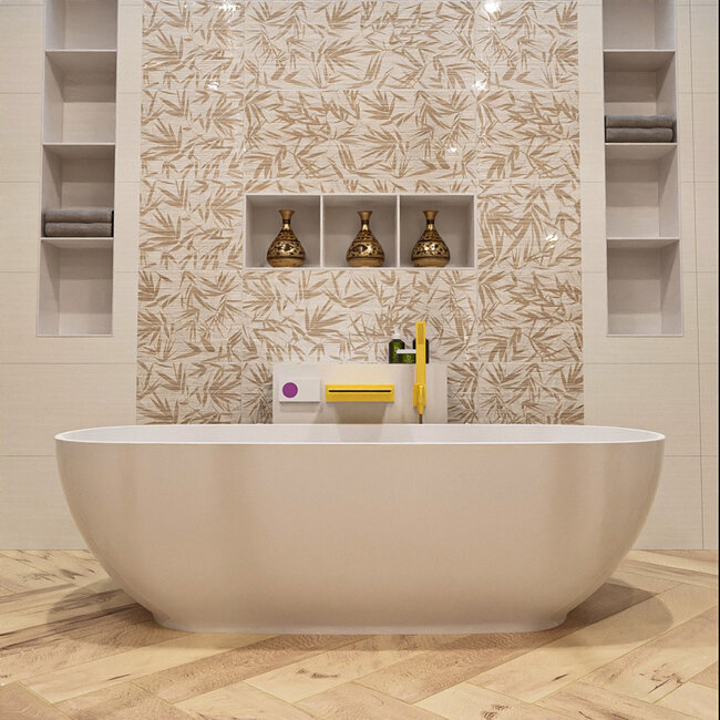 MONDIAZ ROCK Vrijstaand Bad 170x70cm Mat Wit