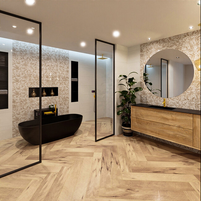 MONDIAZ ROCK Compact Vrijstaand Bad 170x70cm Matzwart