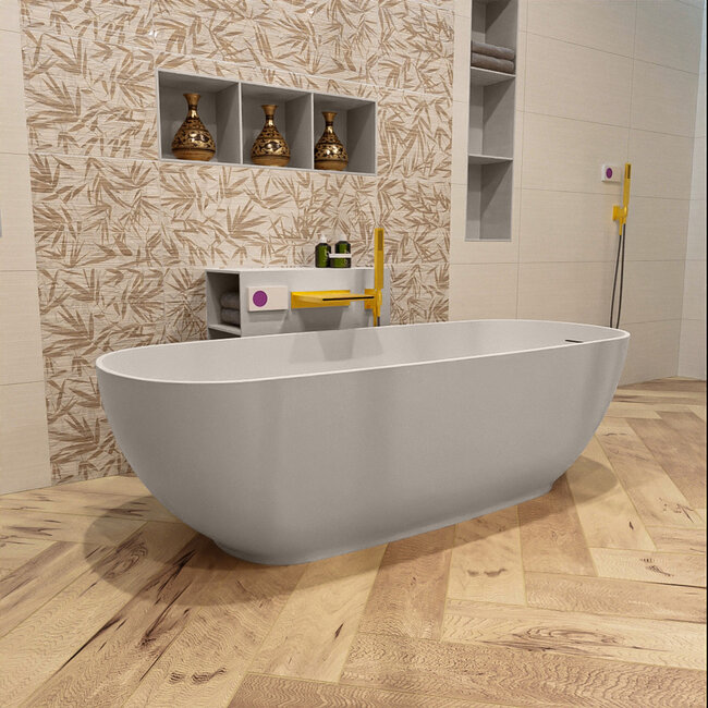 MONDIAZ ROCK Compact Vrijstaand Bad 170x70cm Crème