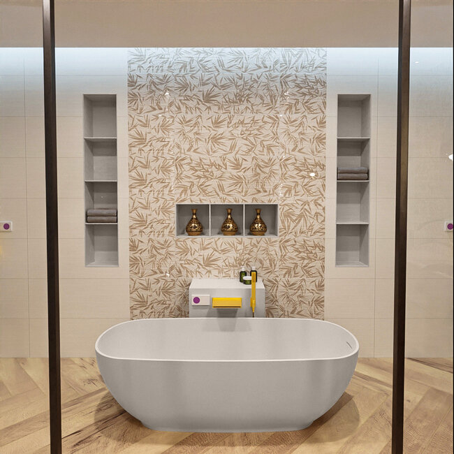 MONDIAZ ROCK Compact Vrijstaand Bad 170x70cm Crème