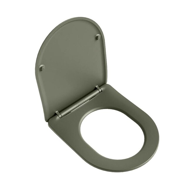 MONDIAZ LAVIE Toiletzitting met quick-release & softclose-Legergroen-Duroplast-Compact