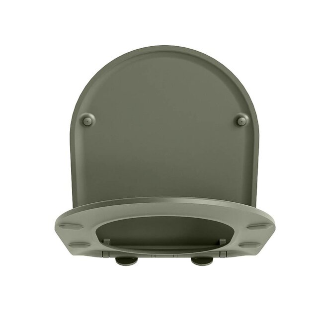 MONDIAZ LAVIE Toiletzitting met quick-release & softclose-Legergroen-Duroplast-Compact