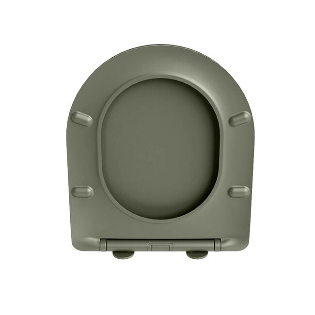 MONDIAZ LAVIE Toiletzitting met quick-release & softclose-Legergroen-Duroplast-Compact