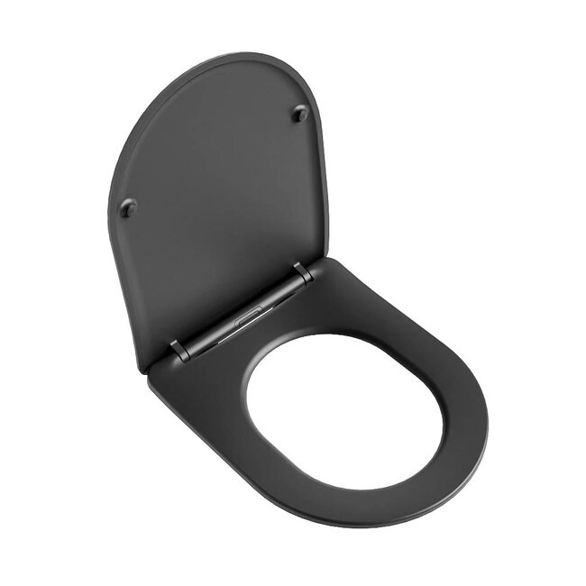 MONDIAZ LAVIE Toiletzitting met quick-release & softclose-Antraciet-Duroplast-Compact