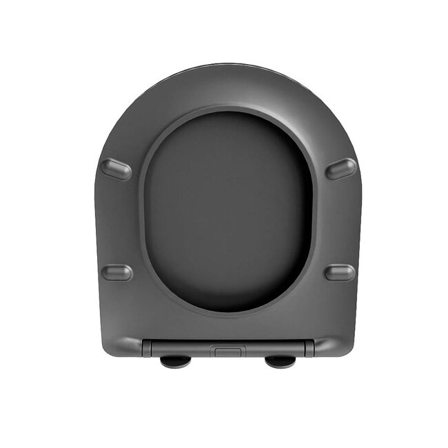 MONDIAZ LAVIE Toiletzitting met quick-release & softclose-Antraciet-Duroplast-Compact