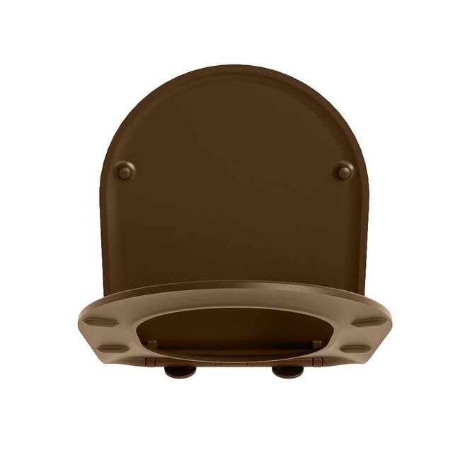 MONDIAZ LAVIE Toiletzitting met quick-release & softclose-Bruin-Duroplast-Compact