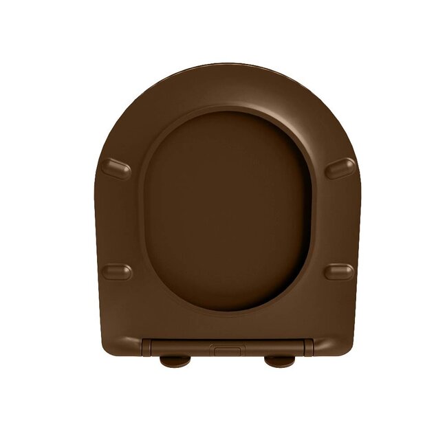 MONDIAZ LAVIE Toiletzitting met quick-release & softclose-Bruin-Duroplast-Compact