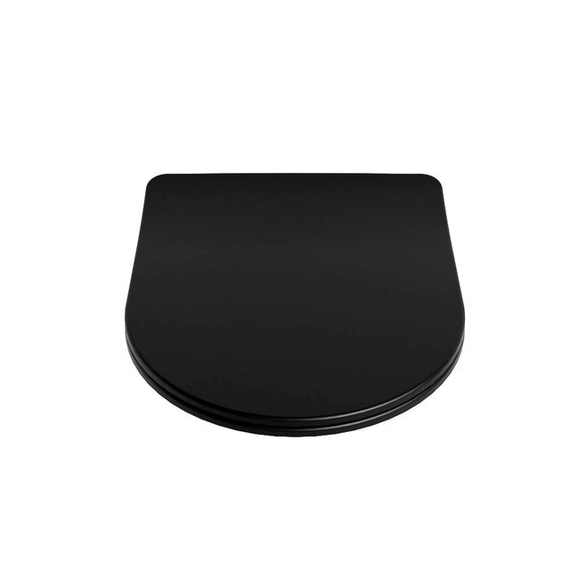 MONDIAZ LAVIE Toiletzitting met quick-release & softclose-Mat zwart-Duroplast-Compact