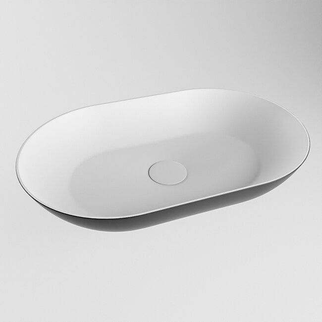 MONDIAZ ONNI Waskom ovaal 55 cm solid surface mat wit / urban