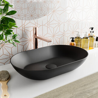 MONDIAZ Waskom solid surface 55cm kleur zwart