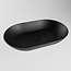 MONDIAZ Zwarte Ovale Waskom 55 cm van Solid Surface – Duurzaam, Krasbestendig en Stijlvol voor Moderne Badkamers