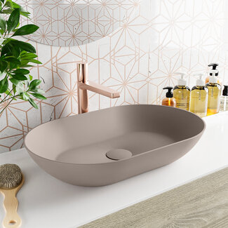 MONDIAZ ONNI Waskom solid surface 55cm kleur Smoke