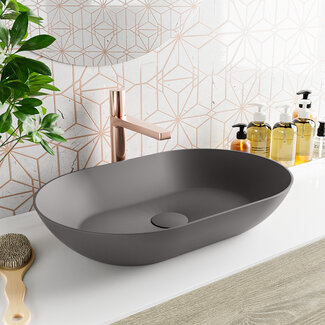 MONDIAZ ONNI Waskom solid surface 55 cm antraciet