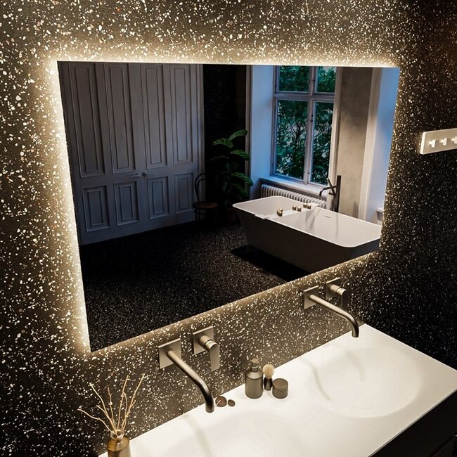 MONDIAZ BRIGHT badkamerspiegel met LED Verlichting - 100cm - Rechthoek