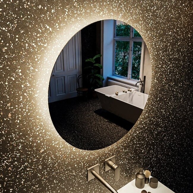 MONDIAZ BRIGHT badkamerspiegel met LED Verlichting - 60x60cm - Rond